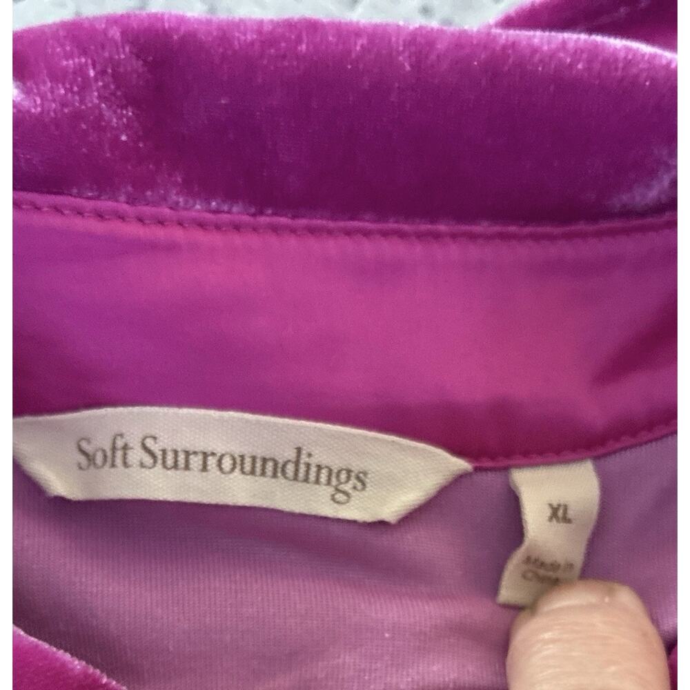 Soft Surrounding Sz Xl Fuchsia Ls Button Down Tun… - image 3